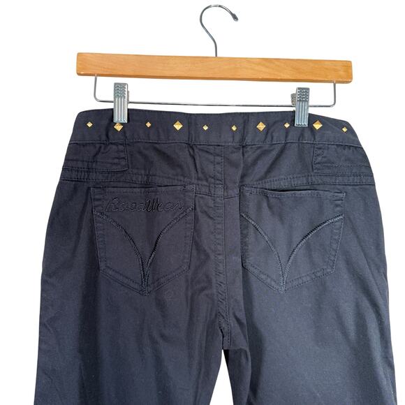 Rocawear Black Pants Gold Studded Low Rise Y2K Streetwear Women’s | Size 5/6 - Picture 4 of 11